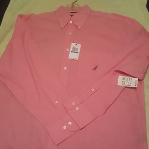 Nautica men's dress shirt pink XL, nwt